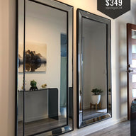 Sapphire Beaded Rectangle Large Mirror – Elegant Statement Wall Decor