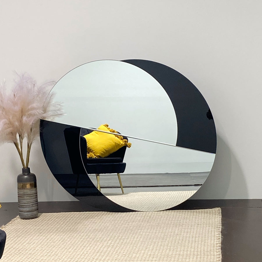 Luxury Yin-Yang Black Tinted Round Mirror