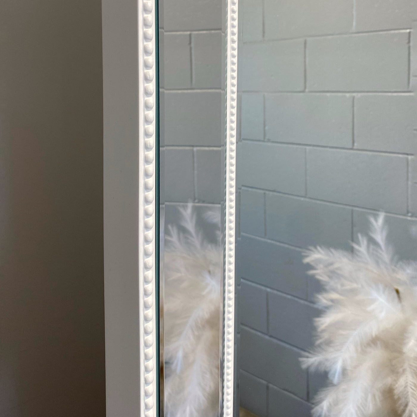 Sapphire Beaded Rectangle Large Mirror – Elegant Statement Wall Decor