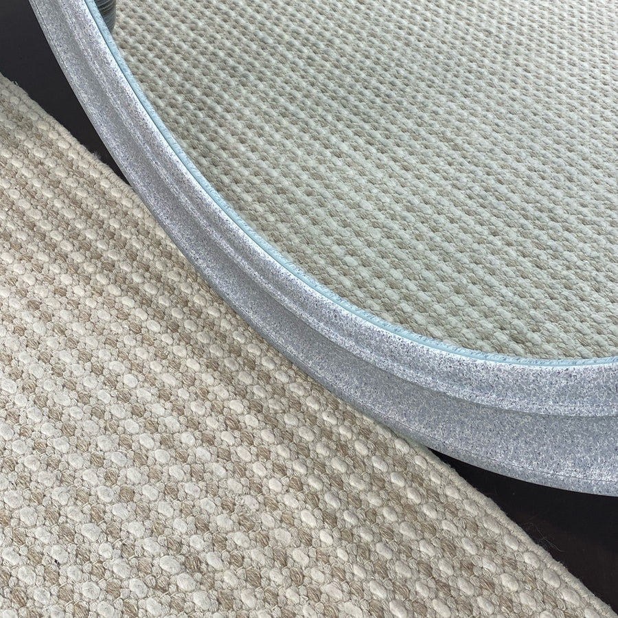 Miranda - Blue Marble Look Large Round Mirror – Modern Luxury Wall Statement