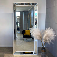 Sapphire Beaded Rectangle Large Mirror – Elegant Statement Wall Decor