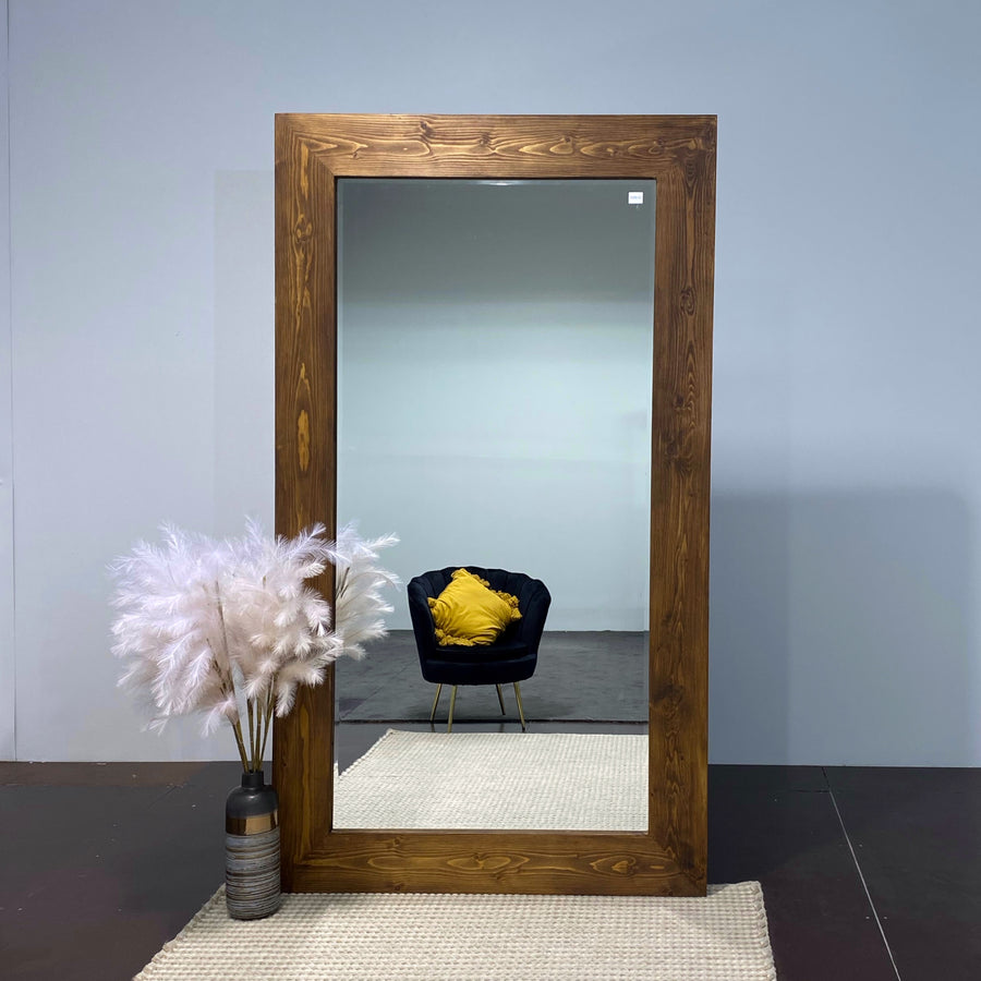 Extra Large Wood Rectangle Mirror 215x125cm