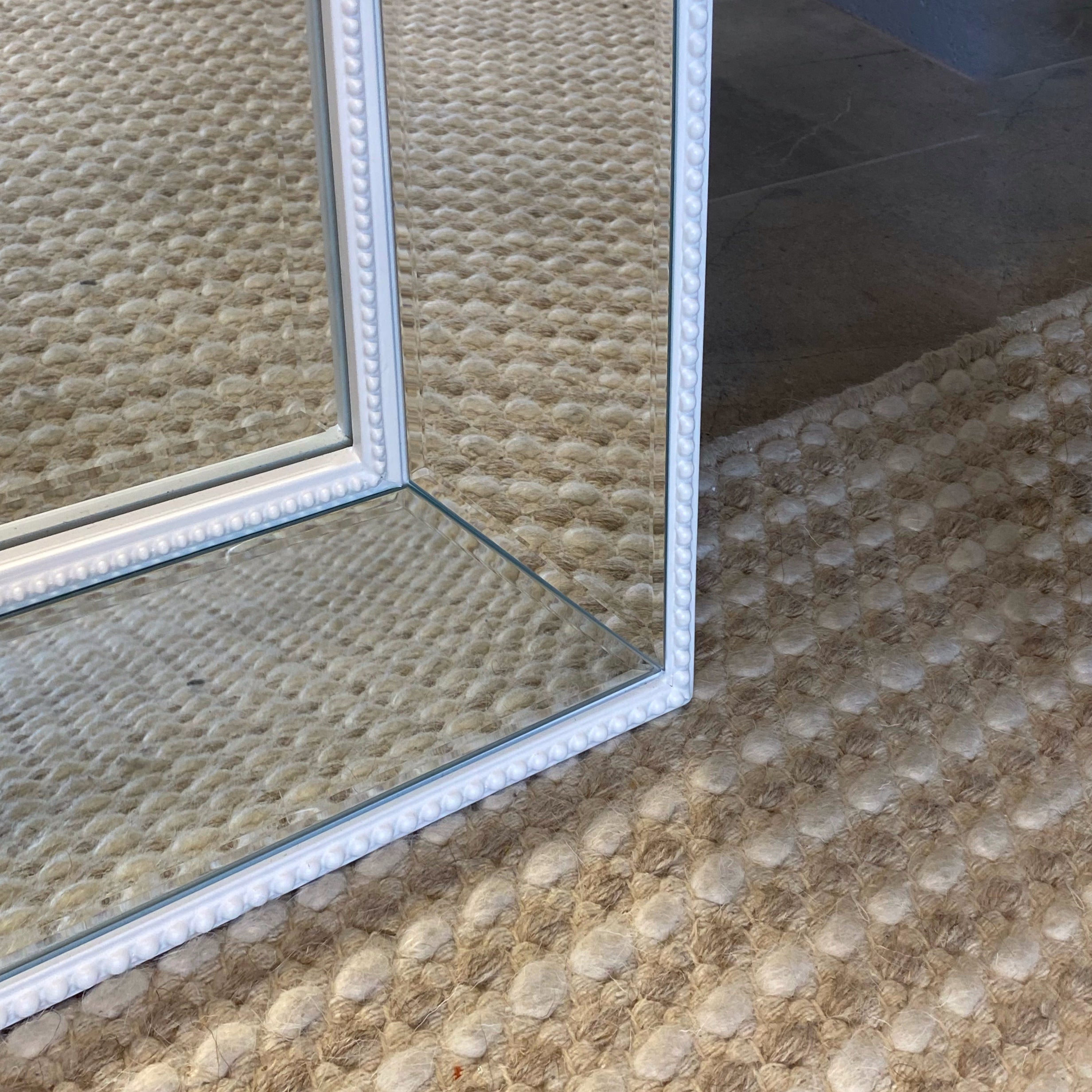 Sapphire Beaded Rectangle Large Mirror – Elegant Statement Wall Decor