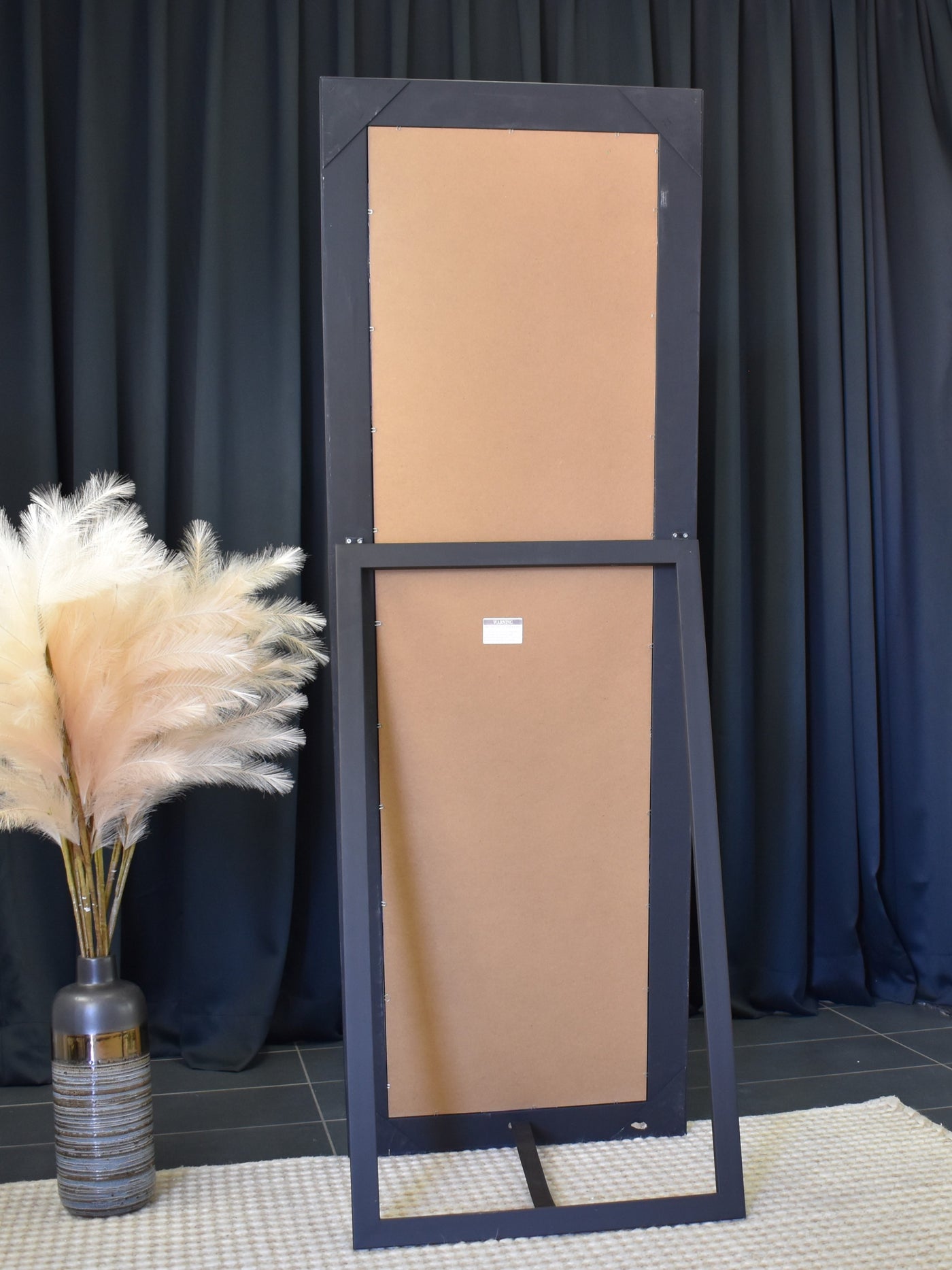 Sapphire Beaded Rectangle Large Mirror – Elegant Statement Wall Decor