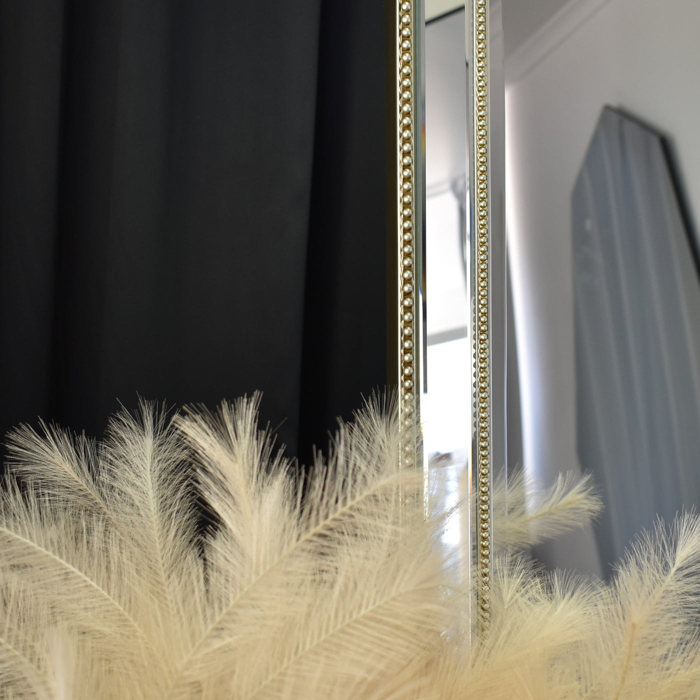 Sapphire Beaded Rectangle Large Mirror – Elegant Statement Wall Decor