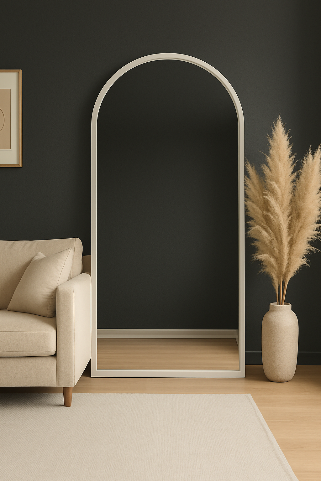 Wood Arch Large TAMARA  Mirror Black White Natural