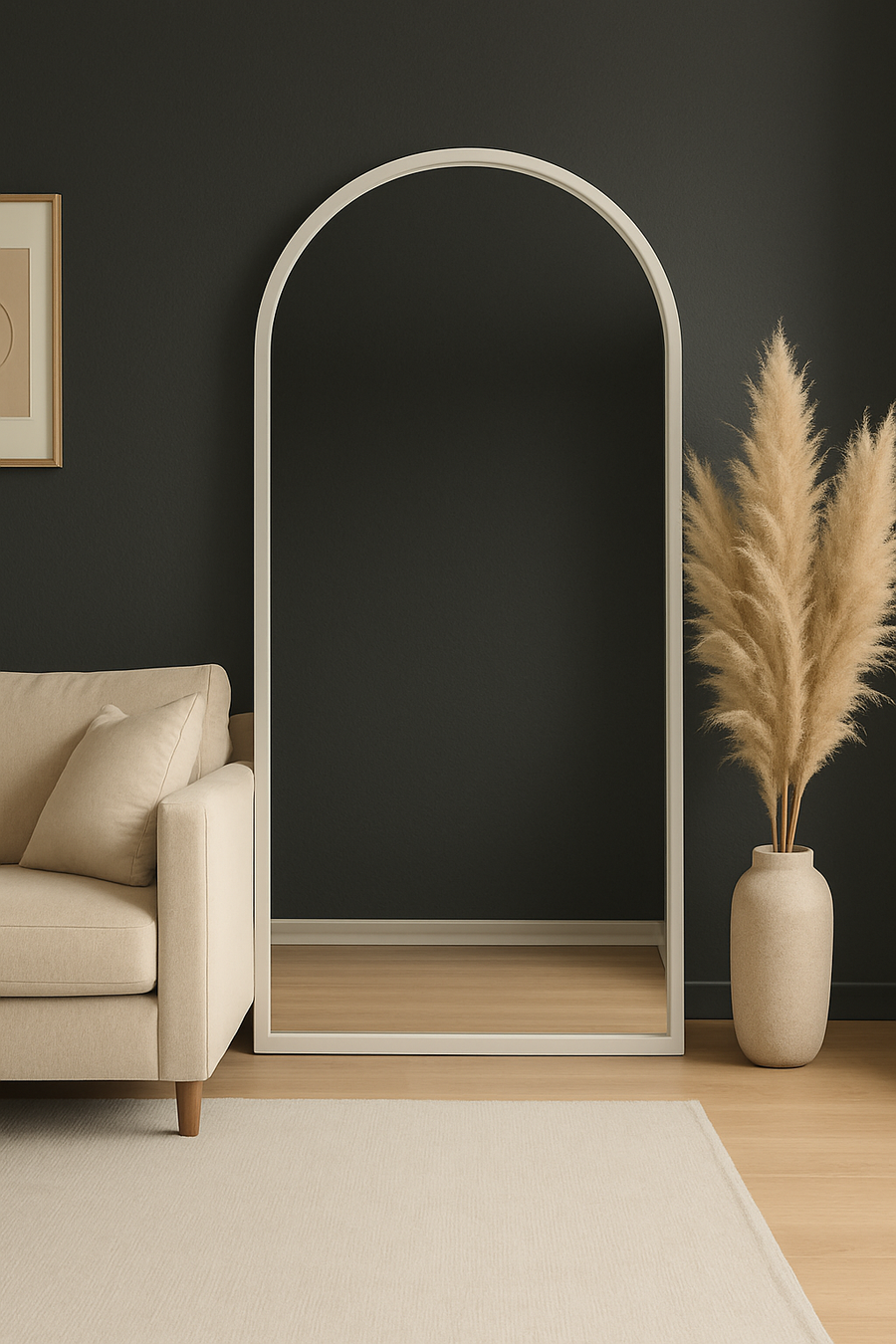 Wood Arch Large TAMARA  Mirror Black White Natural