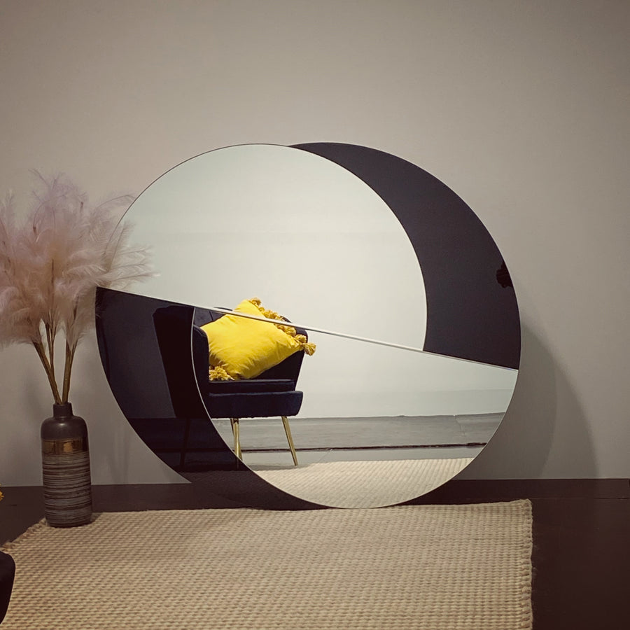 Luxury Yin-Yang Black Tinted Round Mirror