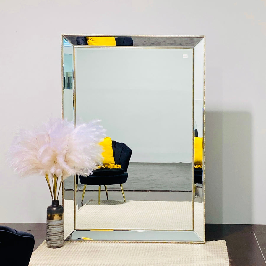 Large Sapphire Beaded Mirror Gold Black Champagne silver