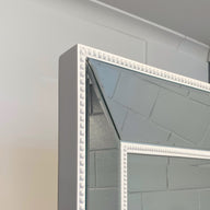 Sapphire Beaded Rectangle Large Mirror – Elegant Statement Wall Decor