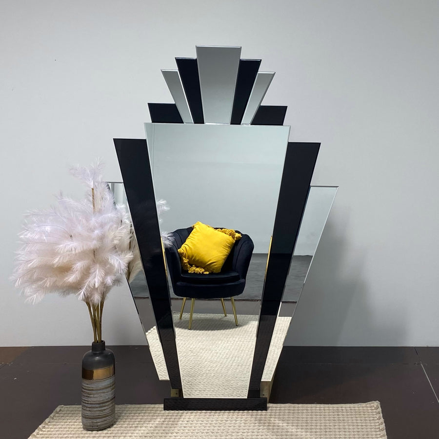 Large GATSBY Black and Silver Wall Mirror – Luxury Art Deco Statement Mirror