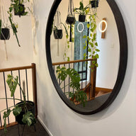 ORA The Wooden Beveled Round Large mirror