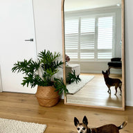 Wood Arch Large TAMARA  Mirror Black White Natural