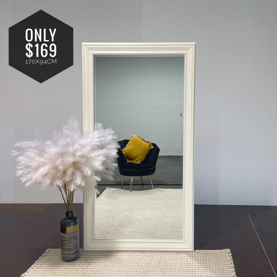 Full length Embossed Cream Entryway Mirror Art 122