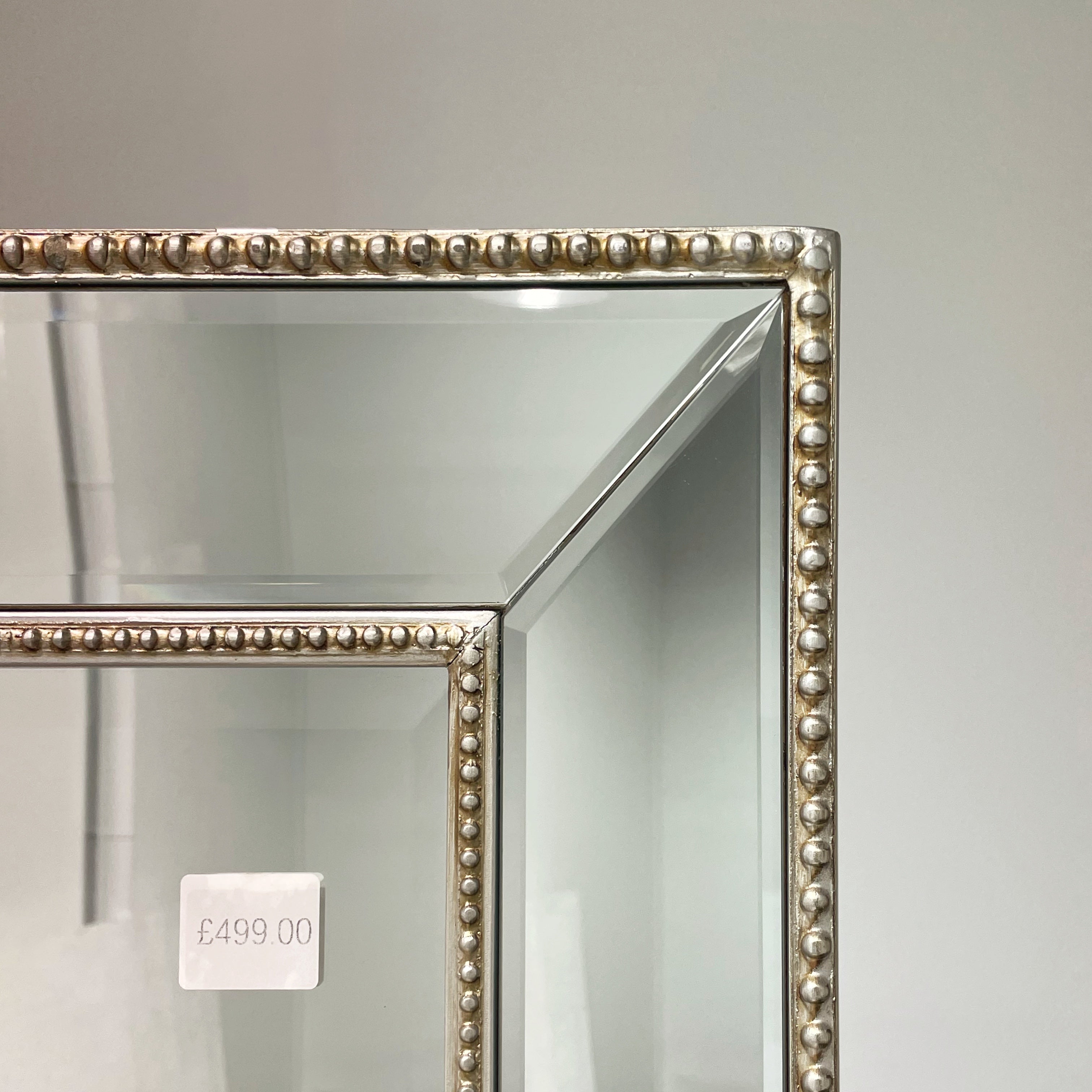 Sapphire Beaded Rectangle Large Mirror – Elegant Statement Wall Decor