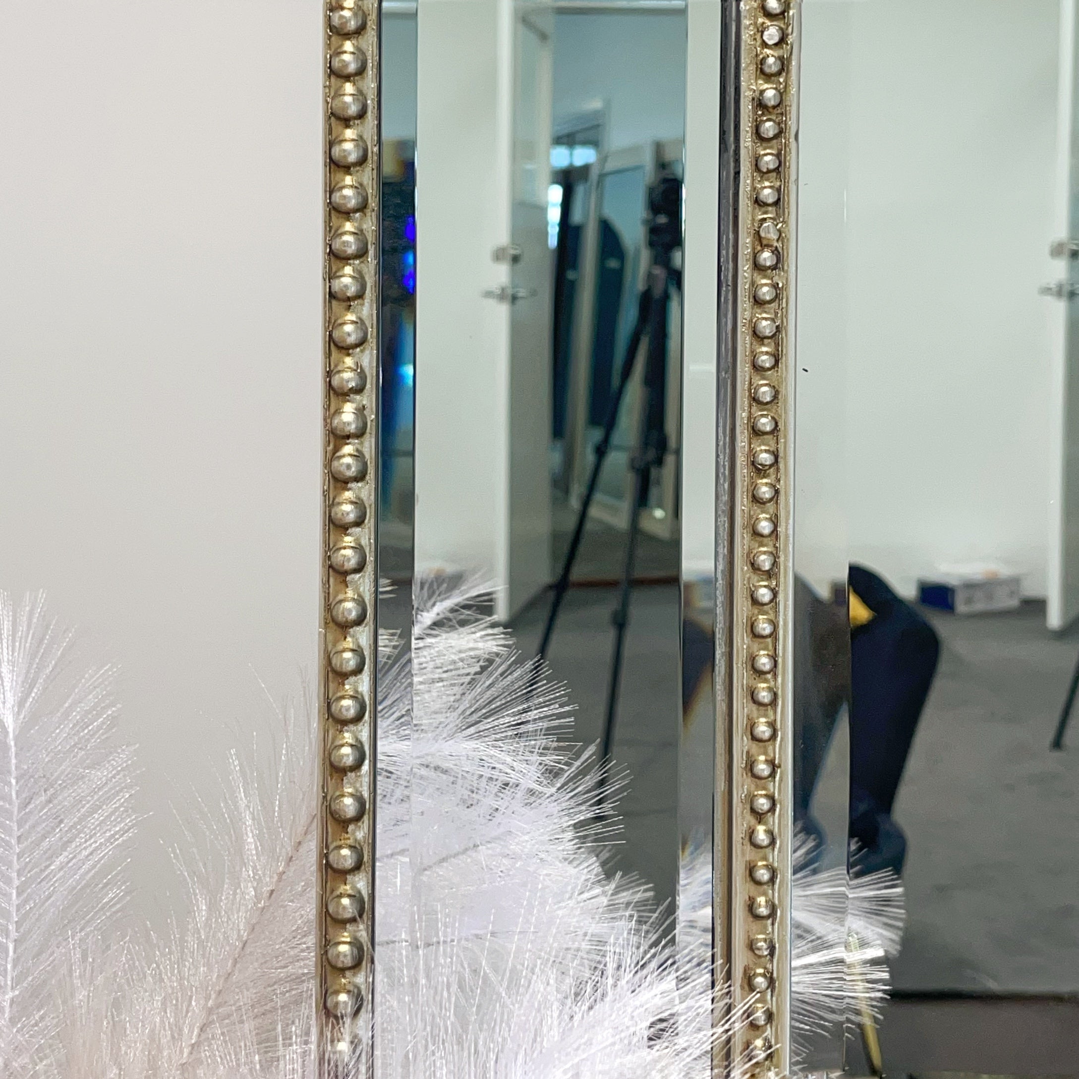 Sapphire Beaded Rectangle Large Mirror – Elegant Statement Wall Decor