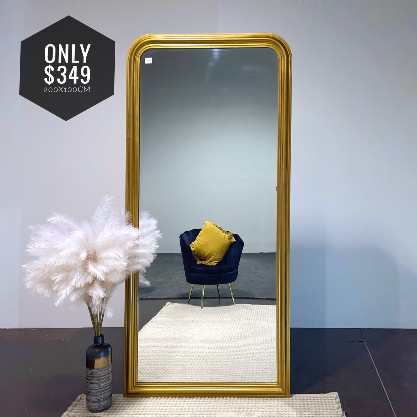 Louise Phillip Vintage Arch Mirror size 200x100cm