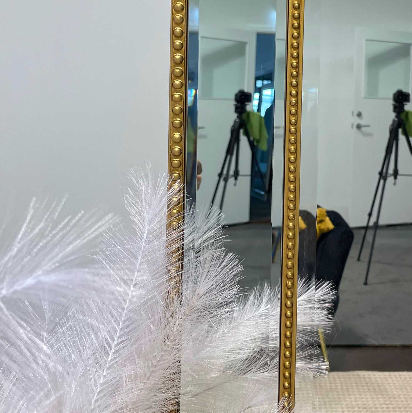 Sapphire Beaded Rectangle Large Mirror – Elegant Statement Wall Decor