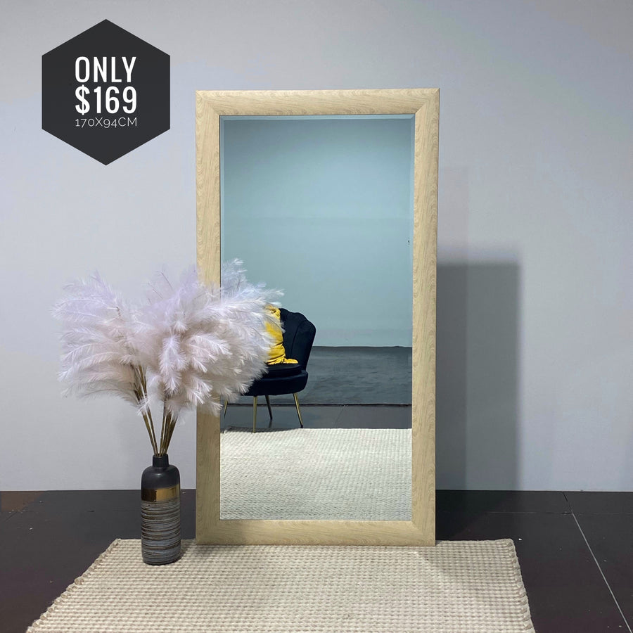 Faux Wood look Full length Entryway Mirror Art no.125
