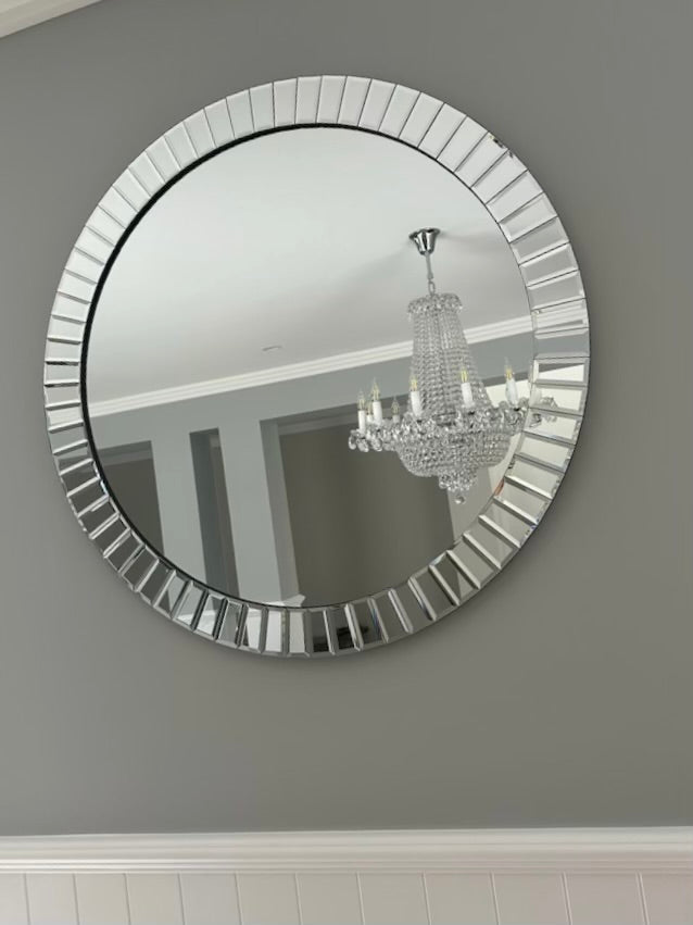 Odyssey Beveled Large Round Mirror