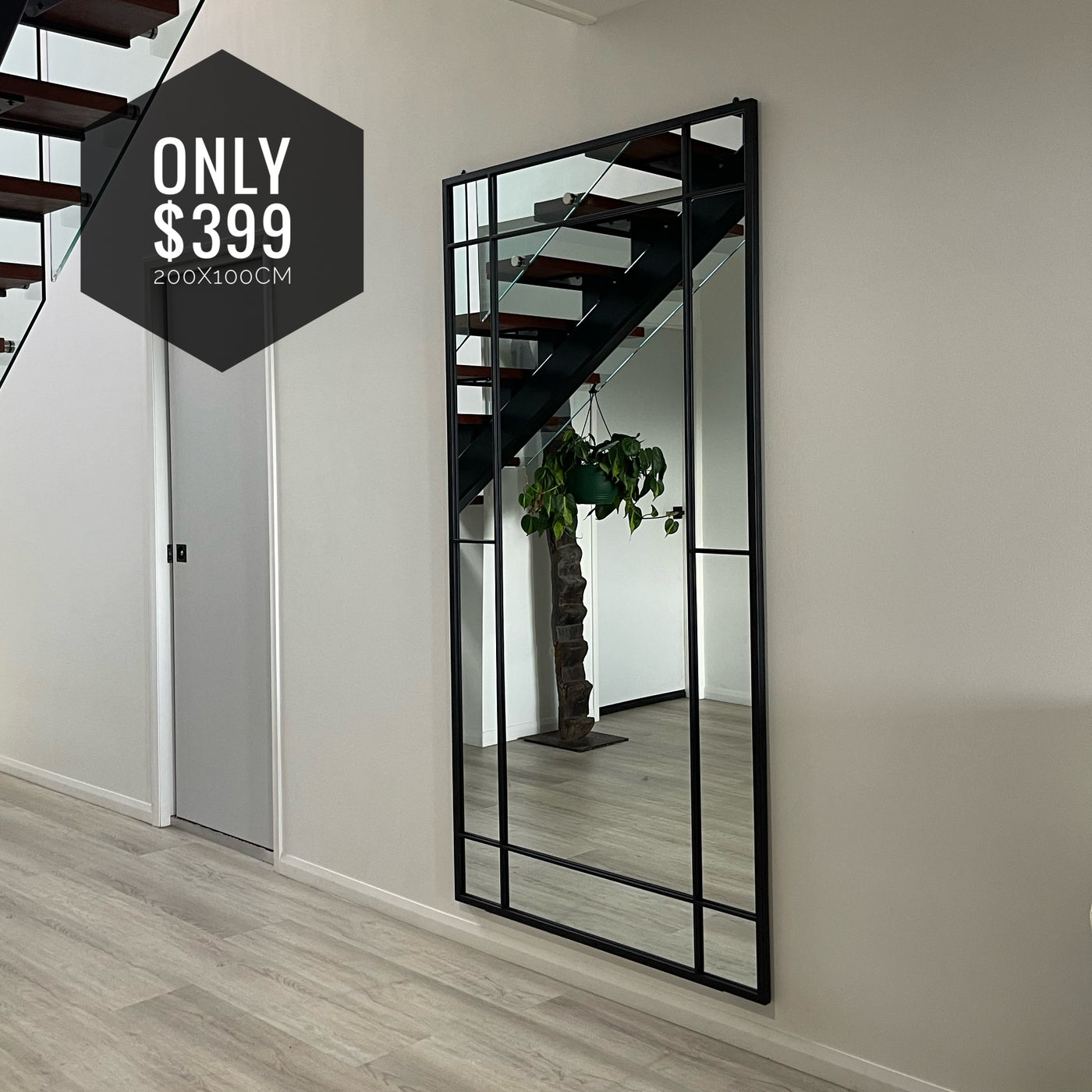 BAXA Metal Frame Mirror - 200x100cm