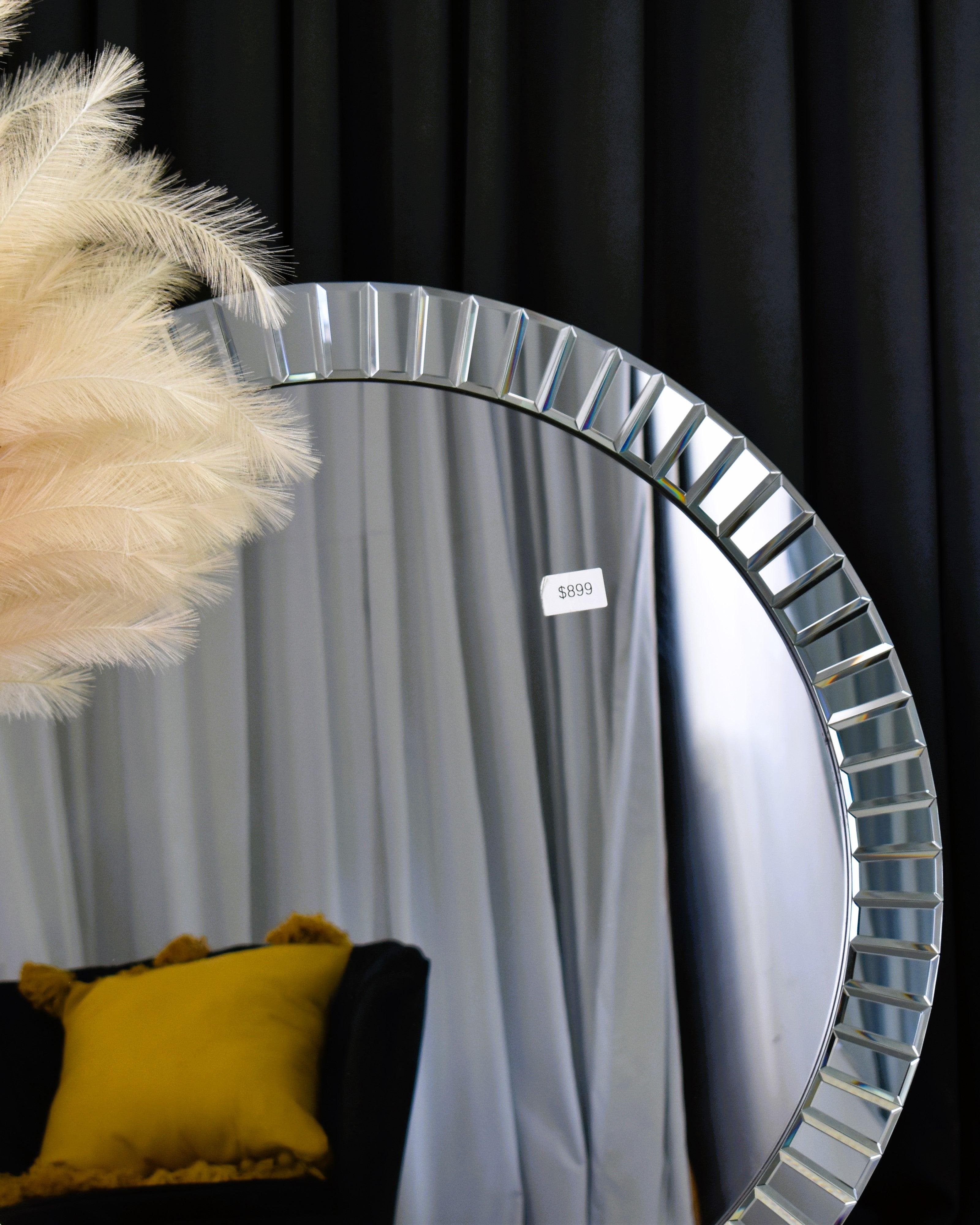 Odyssey Beveled Large Round Mirror