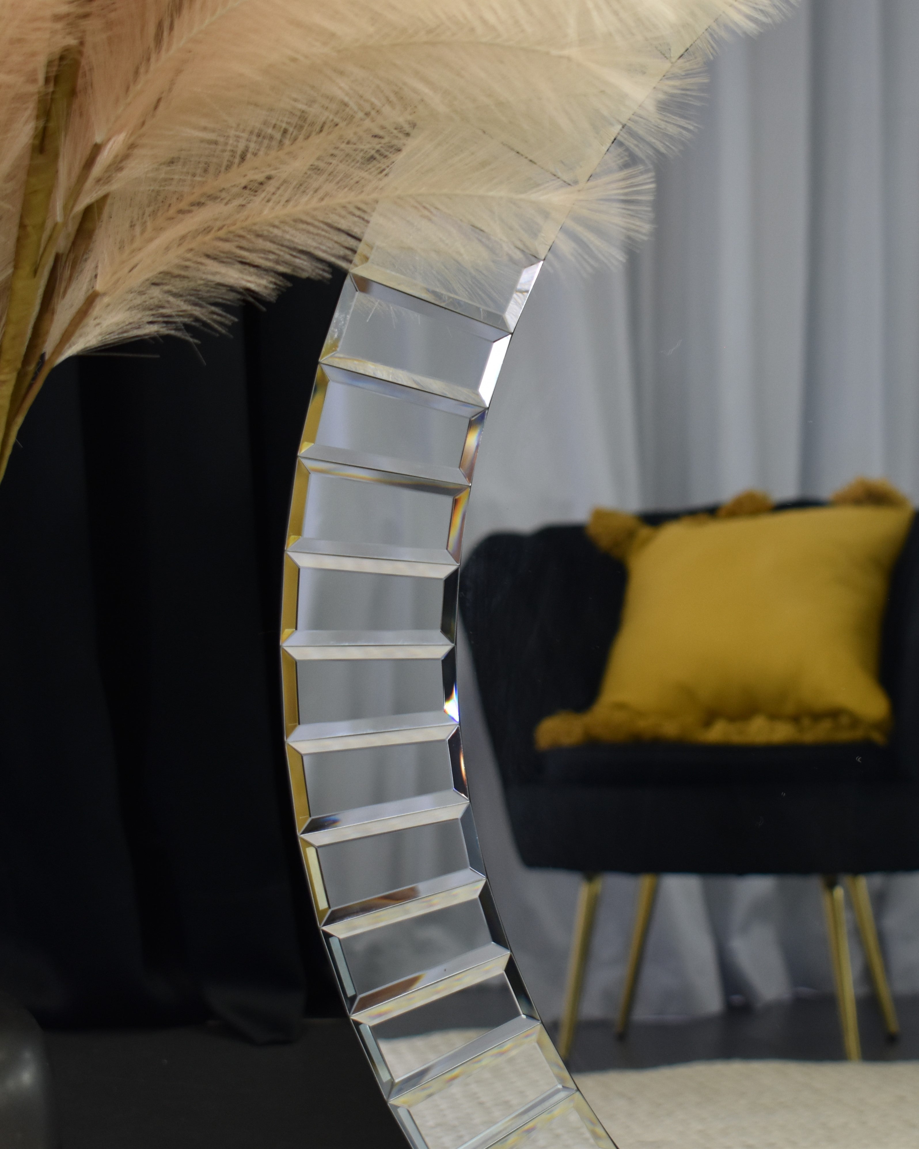 Odyssey Beveled Large Round Mirror