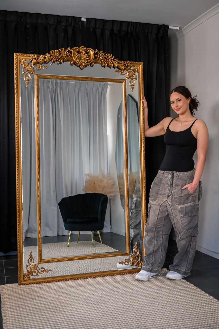 Rose Hampton Antique Arch Extra Large Mirror