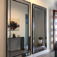 Sapphire Beaded Rectangle Large Mirror – Elegant Statement Wall Decor