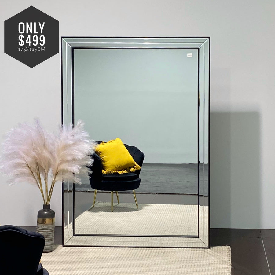 Italian Design Alma large Rectangle Mirror - Size 175x125cm