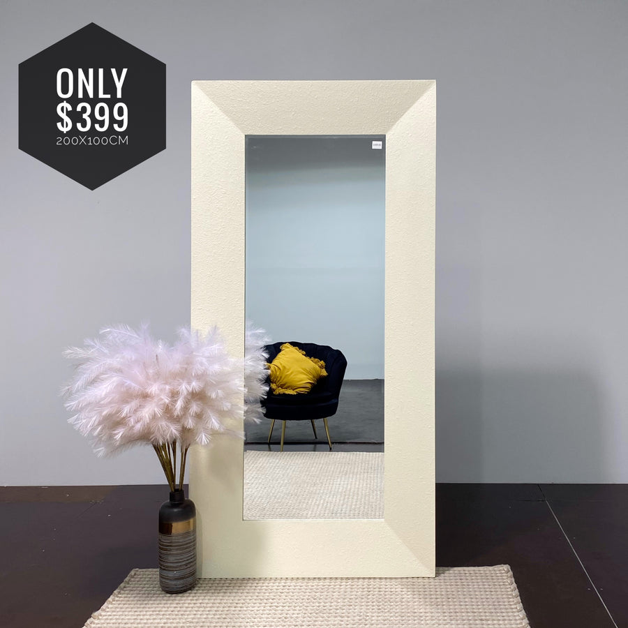 LILA concrete Look Large Mirror size 200x100cm