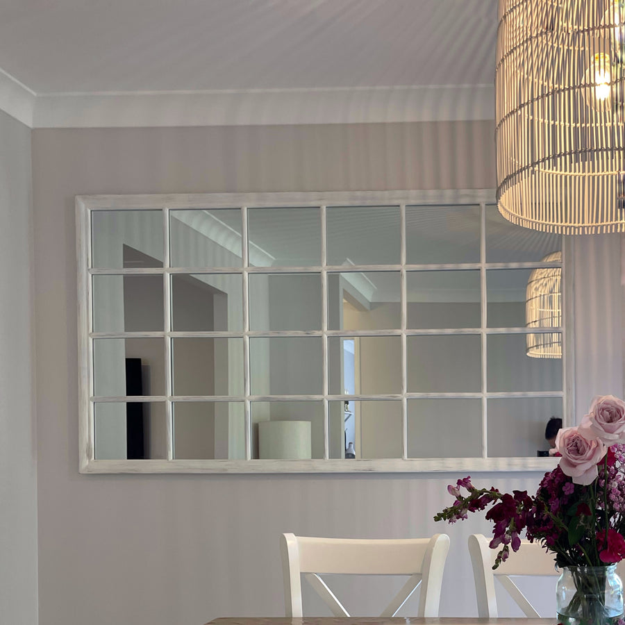 Sasha Hampton White Window Large Mirror