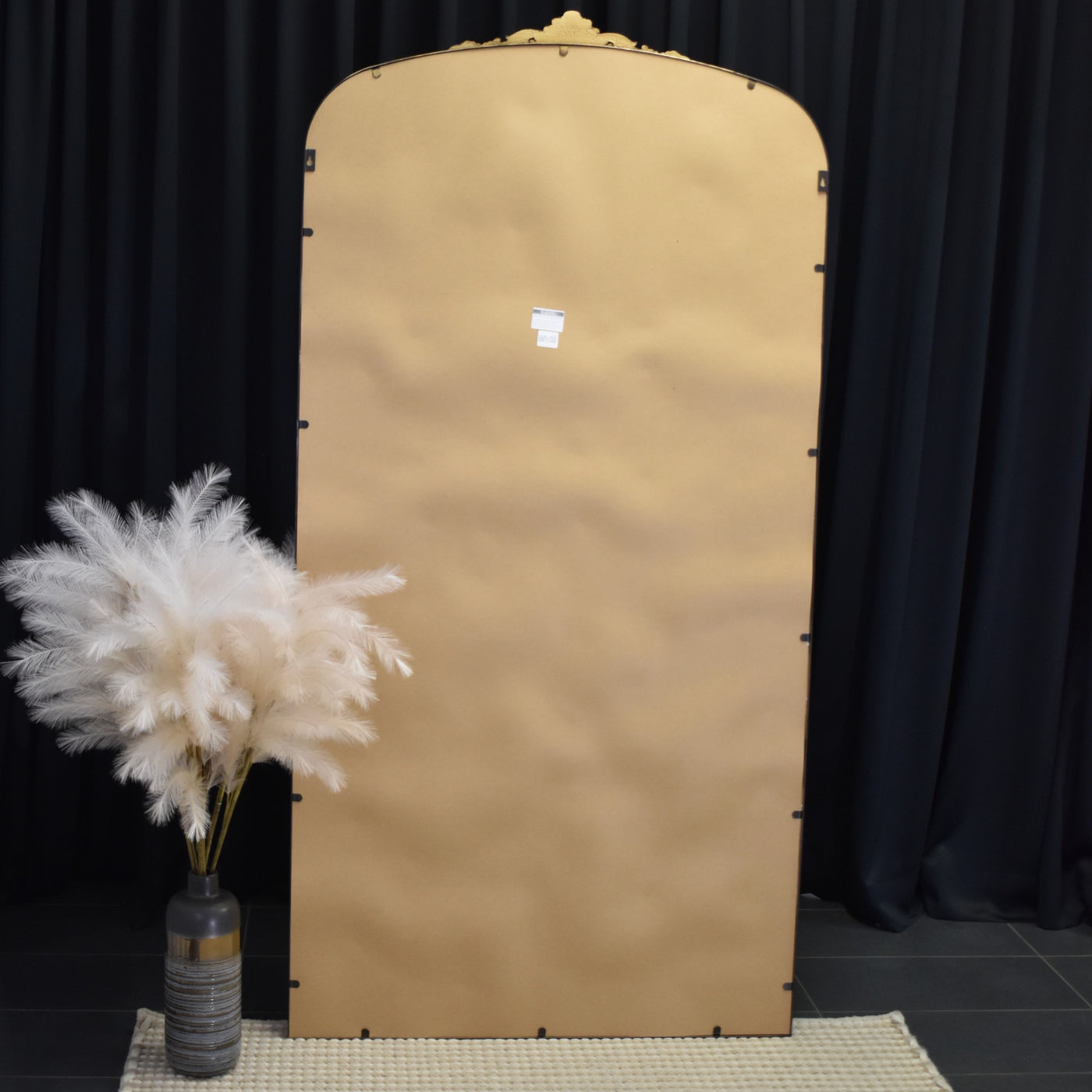 Brushed Gold Antique Arch Large Mirror – Elegant Vintage Statement Piece