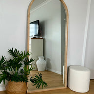 Wood Arch Large TAMARA  Mirror Black White Natural