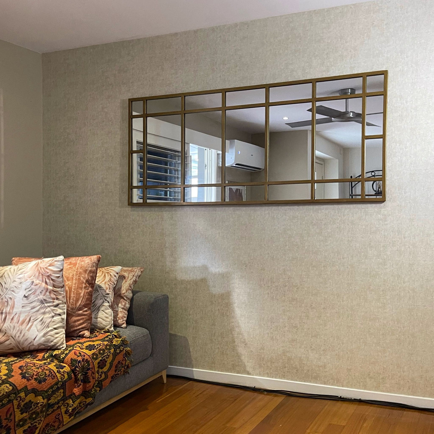 Brooklyn Antique Gold Lattice Mirror