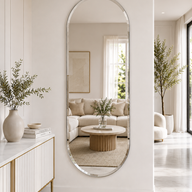 Aura Oval Large Frameless Mirror 190x80cm
