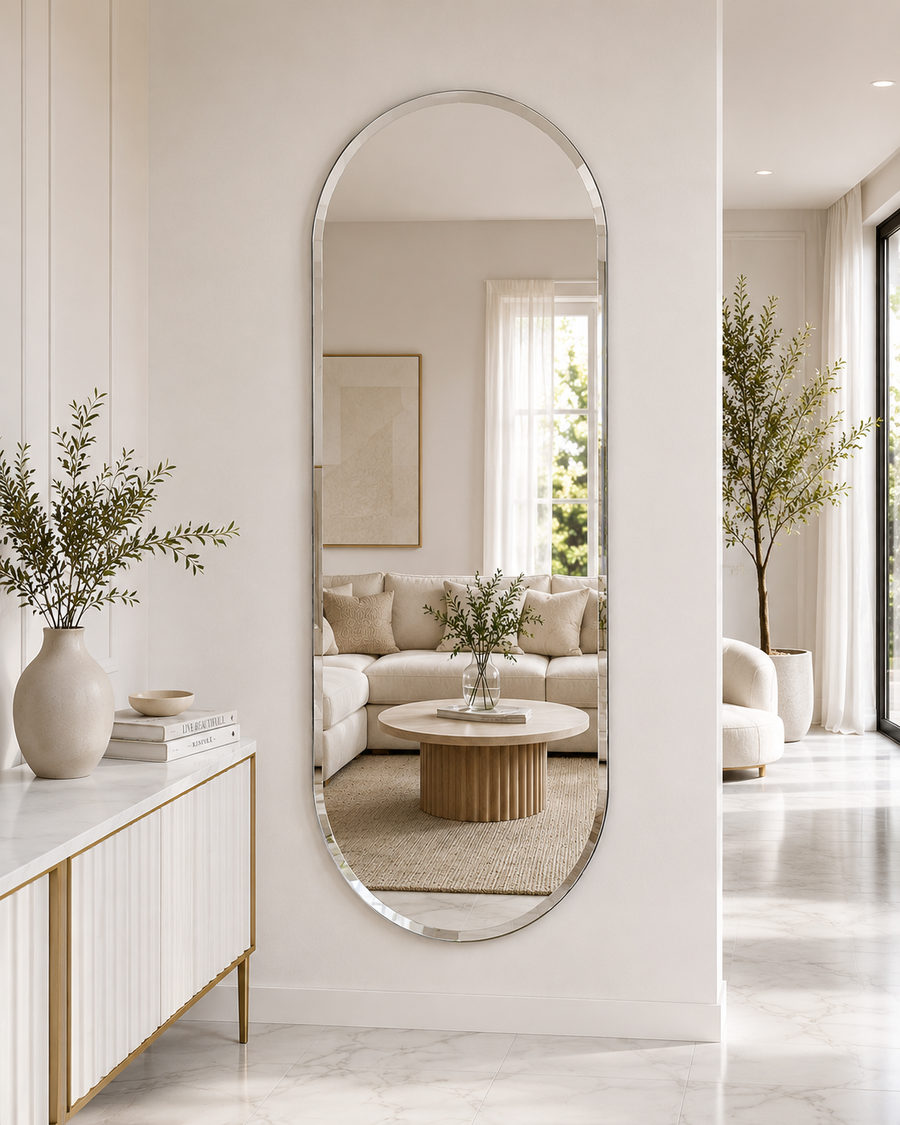 Aura Oval Large Frameless Mirror 190x80cm