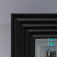LORA White Concrete Ribbed Wall Mirror