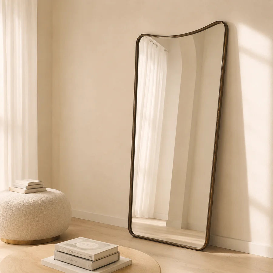 AURELIA — Large Gold Wave Mirror | 190 × 100 cm