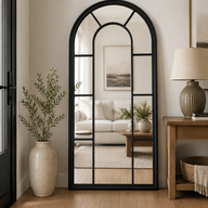 The Lumière Arch Mirror | Large Modern Window Style Wood Mirror