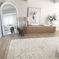 CIARA Large White Concrete Arch Mirror | Oversized Arched Wall Mirror