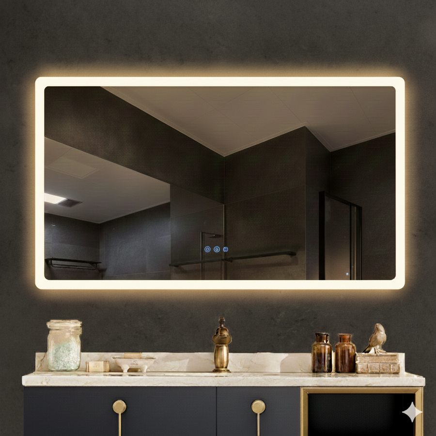 Sigma Pro Rectangle large LED Mirror 140x100cm