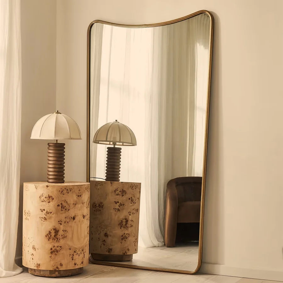 AURELIA — Large Gold Wave Mirror | 190 × 100 cm