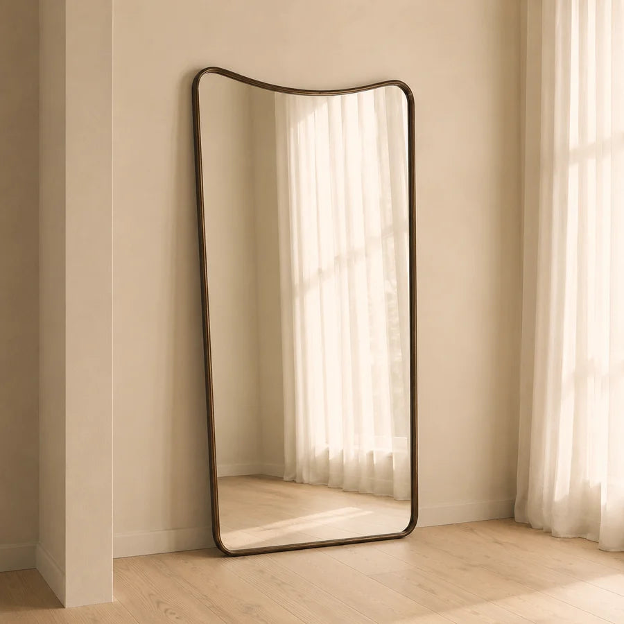 AURELIA — Large Gold Wave Mirror | 190 × 100 cm