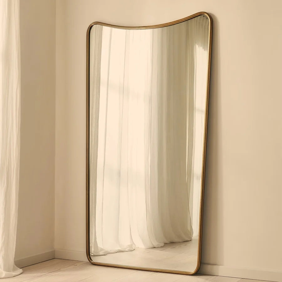 AURELIA — Large Gold Wave Mirror | 190 × 100 cm