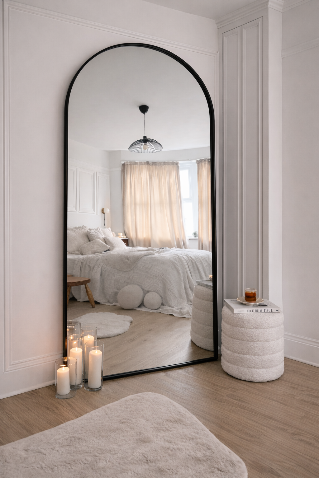 Large Arched Mirror ZENITH with Leaped Frame – Modern Minimalist Statement Wall Mirror