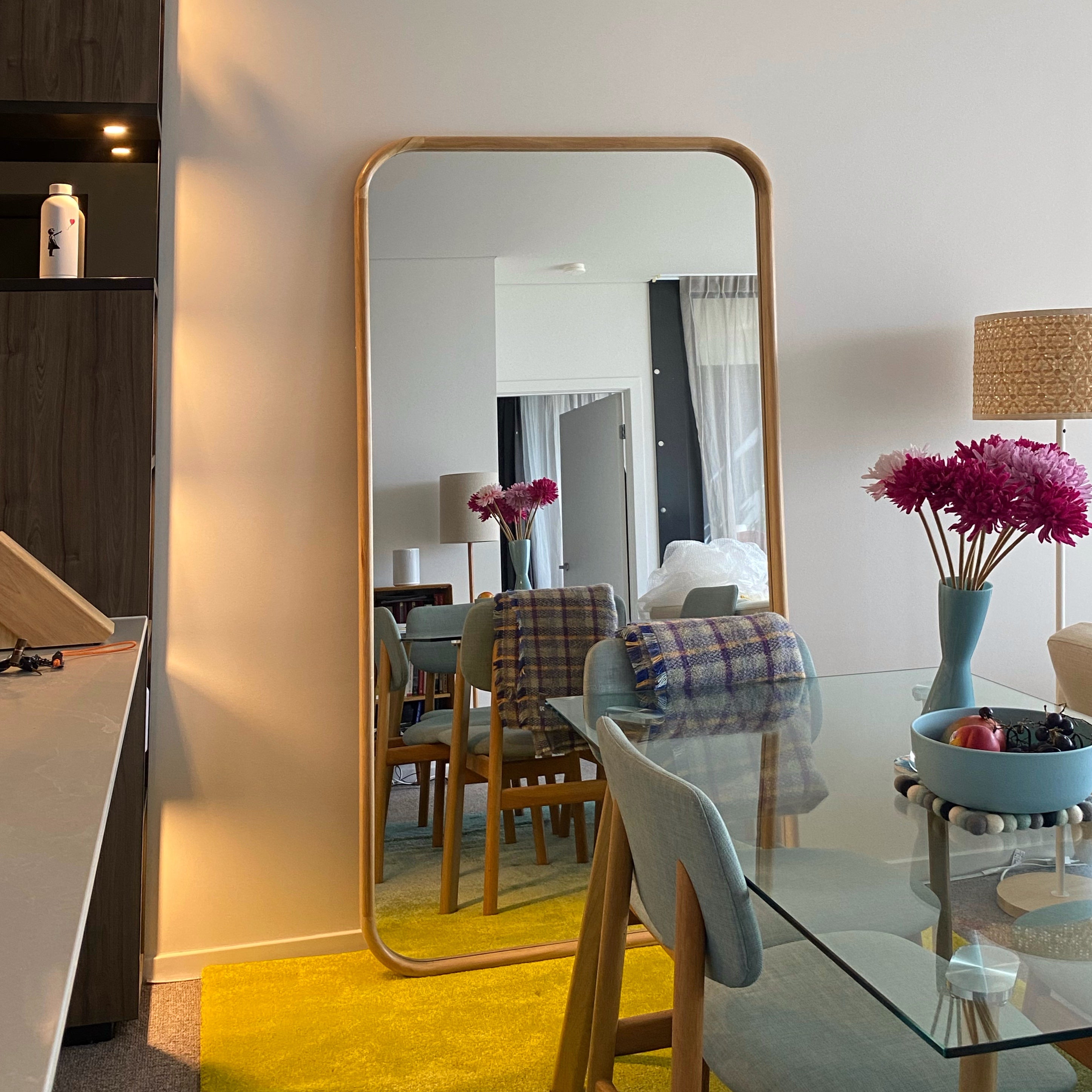 Calma large wood rectangular Mirror