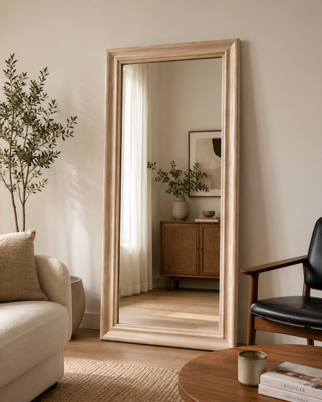 Lumière Provincial Oak Mirror | Light Timber Frame Mirror 180x90cm