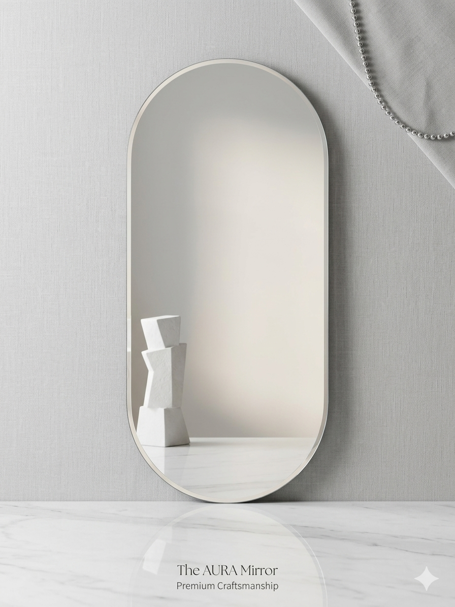 Aura Oval Large Frameless Mirror 190x80cm