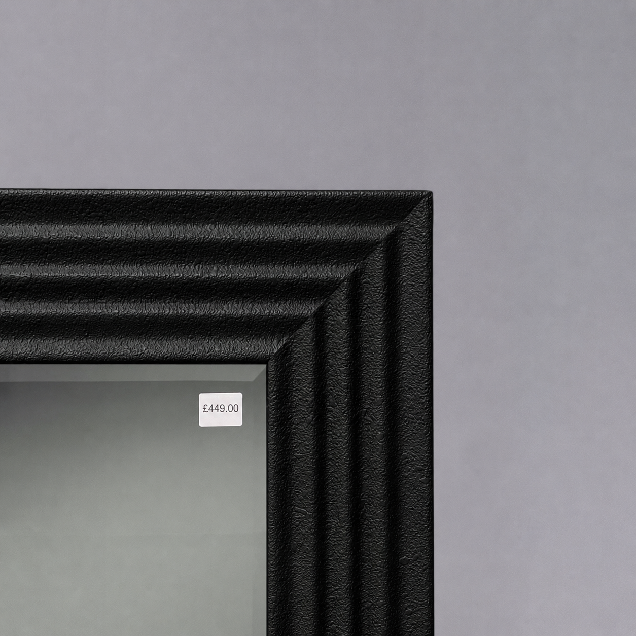 LORA White Concrete Ribbed Wall Mirror